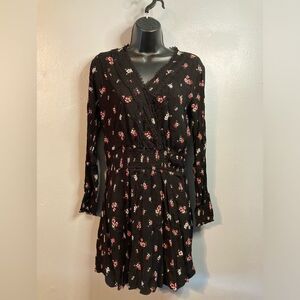 American Rag Cie black floral mini dress